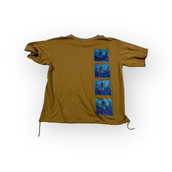 Nirvana NEVERMIND Crew Cropped Graphic Print Embroidered Band Tee T-shirt Sz M - Picture 6 of 7